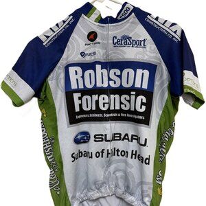 Team Subaru Cycling Jersey Pactimo Shrt Sleeve Blue M Polyester Lt weight Jacket